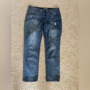 AB-SOLUTION SIDE POCKET GIRLFRIEND JEANS IN BLUE VINTAGE